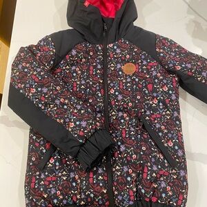 Roxy Floral Girls Ski Jacket with Hood